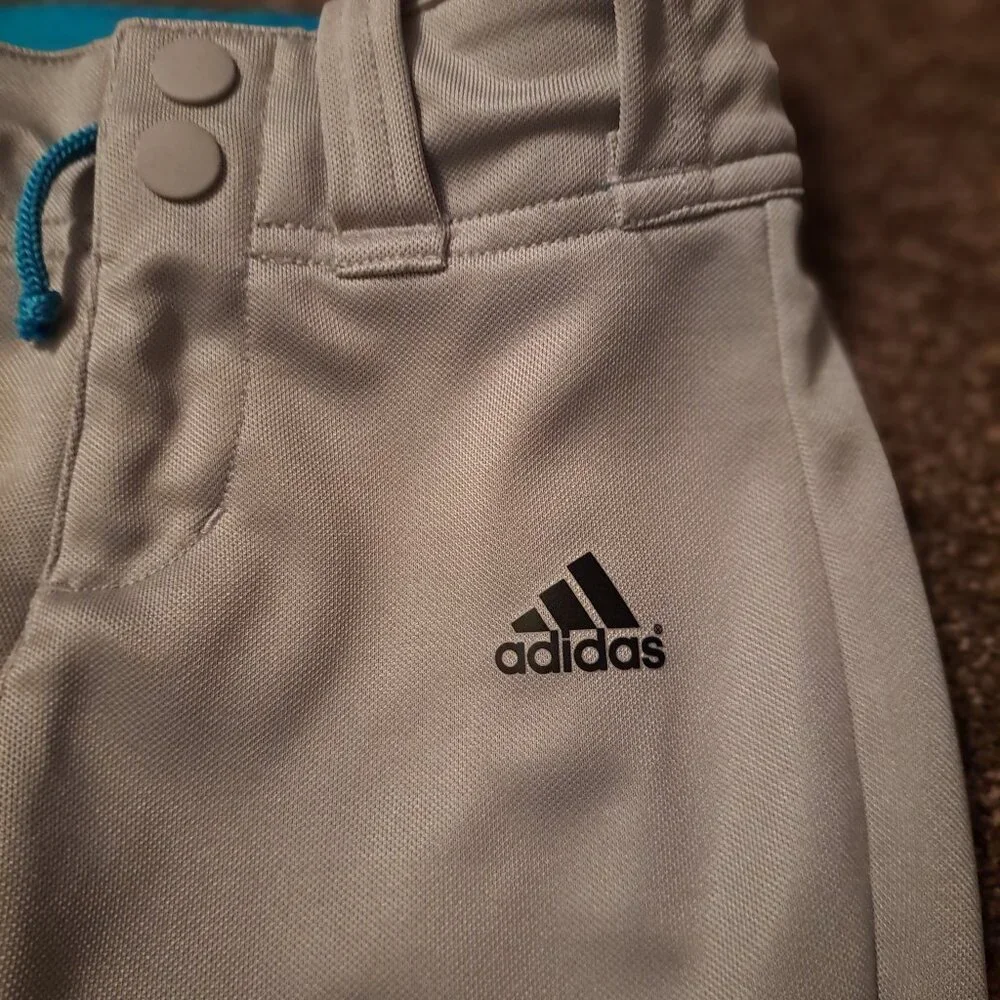 Adidas AEROREADY Grey Kids XSmall Softball Pants With Elastic&Drawstring Waist - Picture 2 of 8